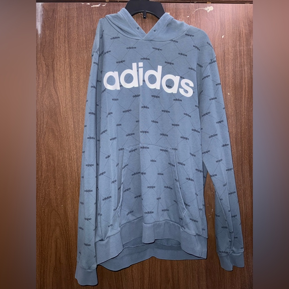 Adidas Men's Blue Crewneck Sweater
